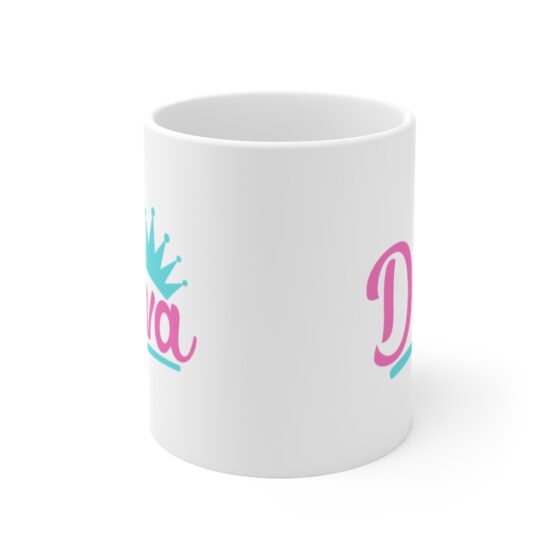 "Diva" - Funny Double Sided Print - White Ceramic Mug 11oz - Image 2