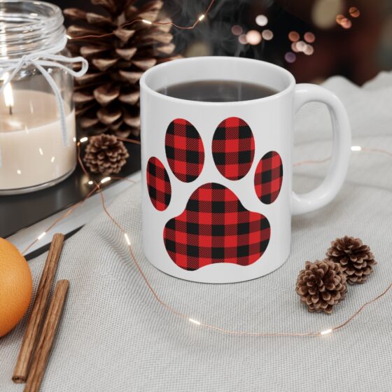 "Dog Paw" - Funny Double Sided Print - White Ceramic Mug 11oz - Image 4