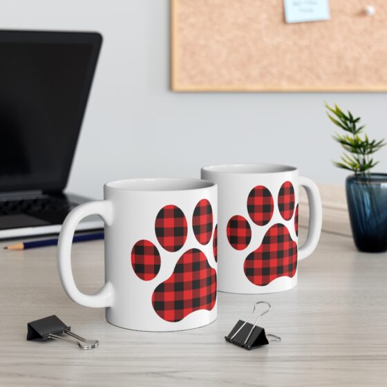 "Dog Paw" - Funny Double Sided Print - White Ceramic Mug 11oz - Image 5