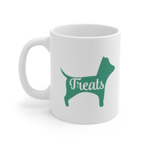 "Treats" - Funny Double Sided Print - White Ceramic Mug 11oz