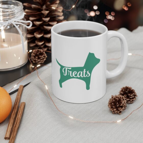 "Treats" - Funny Double Sided Print - White Ceramic Mug 11oz - Image 4