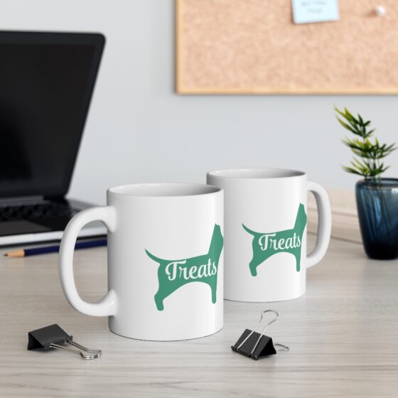 "Treats" - Funny Double Sided Print - White Ceramic Mug 11oz - Image 5