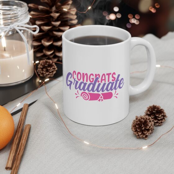 "Congrats Graduate" - Funny Double Sided Print - White Ceramic Mug 11oz - Image 4