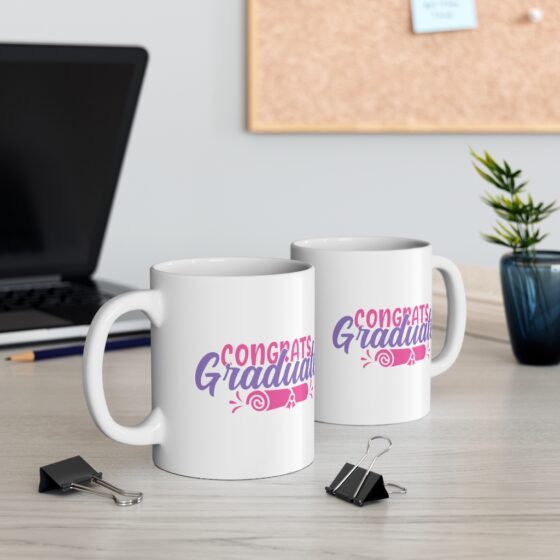 "Congrats Graduate" - Funny Double Sided Print - White Ceramic Mug 11oz - Image 5