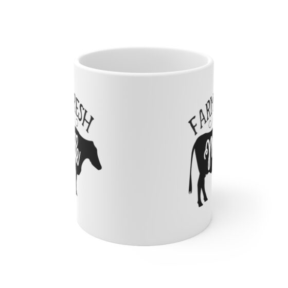 "Farm Fresh Milk" - Funny Double Sided Print - White Ceramic Mug 11oz - Image 2