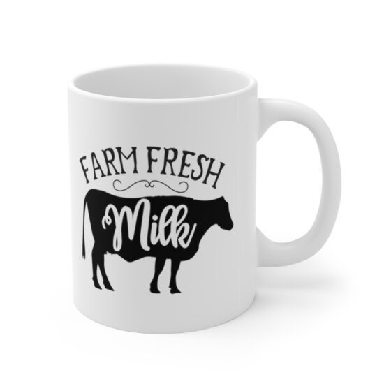 "Farm Fresh Milk" - Funny Double Sided Print - White Ceramic Mug 11oz - Image 3