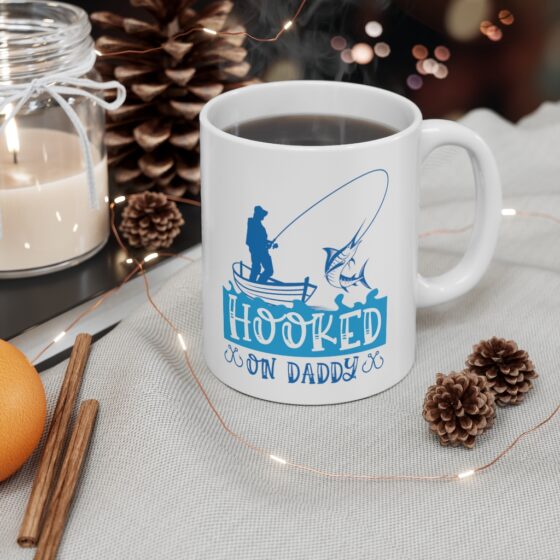 "Hooked on Daddy" - Funny Double Sided Print - White Ceramic Mug 11oz - Image 4