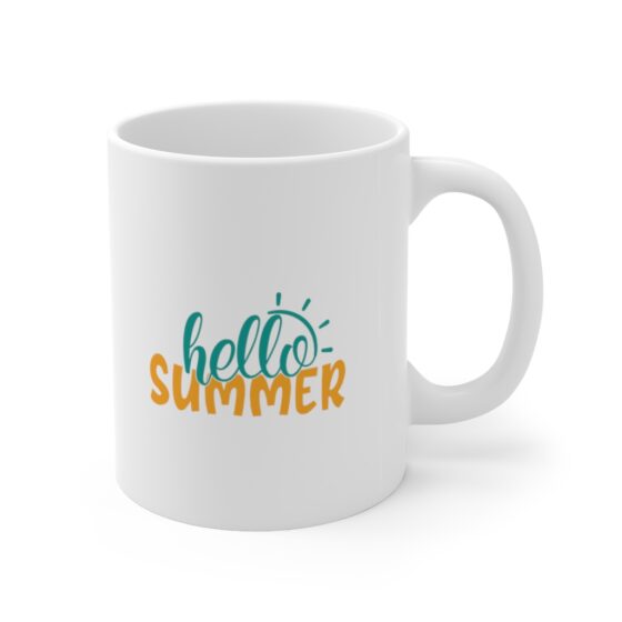 "Hello Summer" - Funny Double Sided Print - White Ceramic Mug 11oz - Image 3