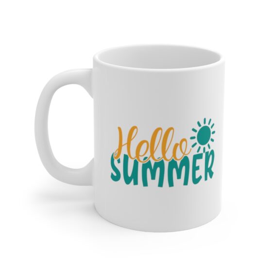 "Hello Summer" - Funny Double Sided Print - White Ceramic Mug 11oz