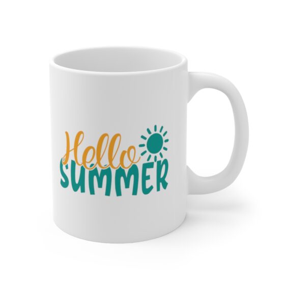 "Hello Summer" - Funny Double Sided Print - White Ceramic Mug 11oz - Image 3