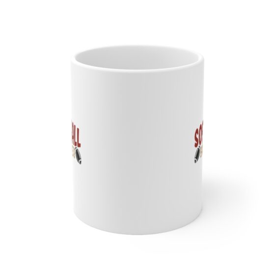 "Softball Brother" - Funny Double Sided Print - White Ceramic Mug 11oz - Image 2