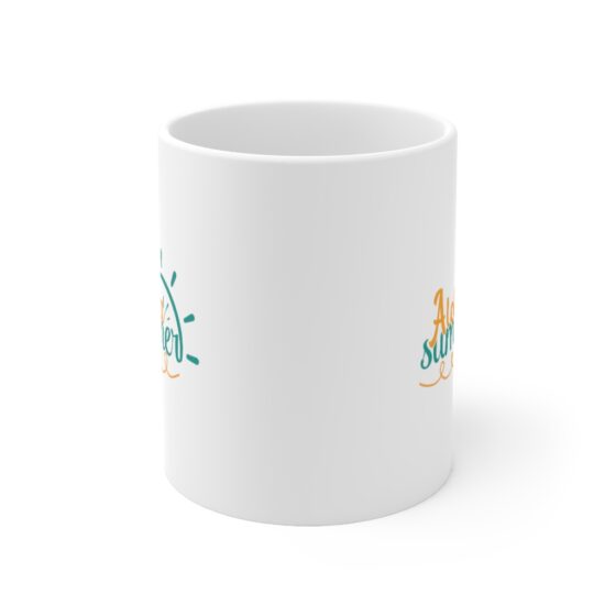 "Aloha Summer" - Funny Double Sided Print - White Ceramic Mug 11oz - Image 2