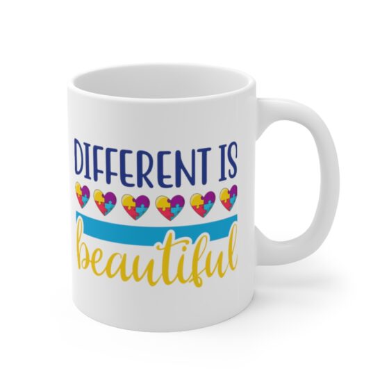 "Different is Beautiful" - Funny Double Sided Print - White Ceramic Mug 11oz - Image 3