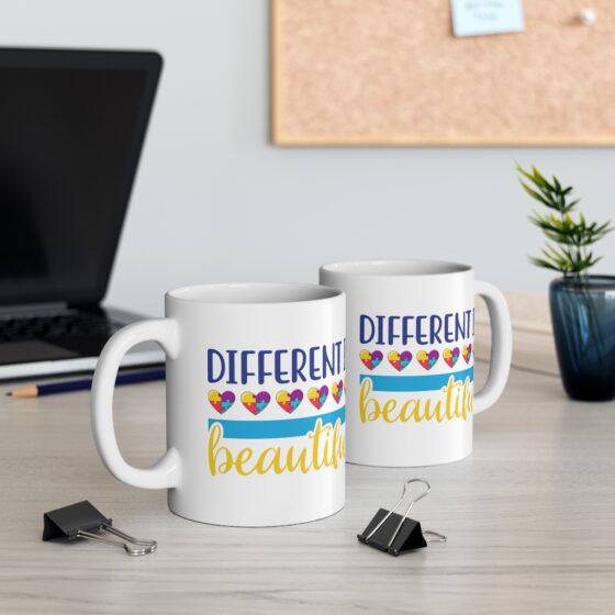 "Different is Beautiful" - Funny Double Sided Print - White Ceramic Mug 11oz - Image 5