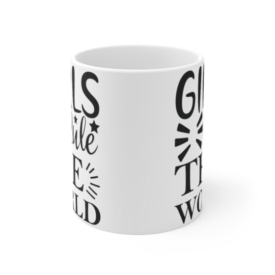 "Girls Rule the World" - Funny Double Sided Print - White Ceramic Mug 11oz - Image 2