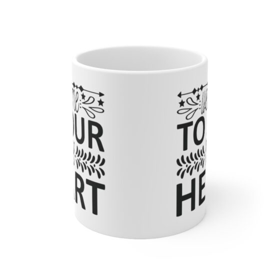 "Welcome to Our Home Heart" - Funny Double Sided Print - White Ceramic Mug 11oz - Image 2