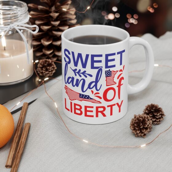 "Sweet Land of Liberty" - Funny Double Sided Print - White Ceramic Mug 11oz - Image 4