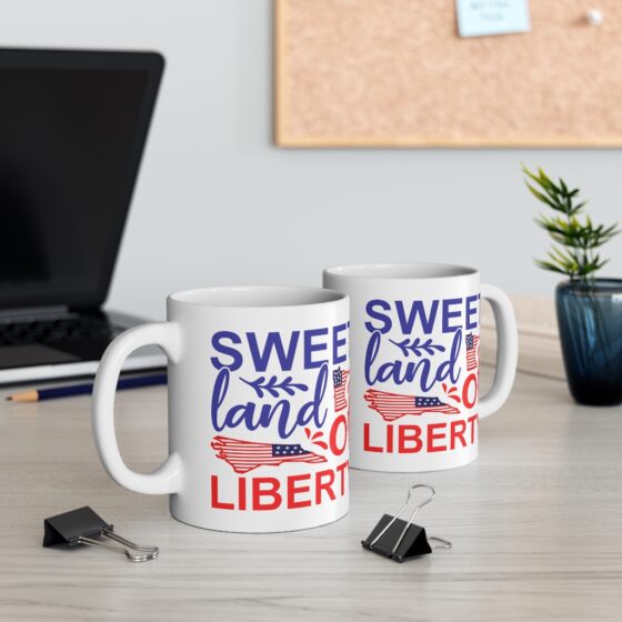 "Sweet Land of Liberty" - Funny Double Sided Print - White Ceramic Mug 11oz - Image 5