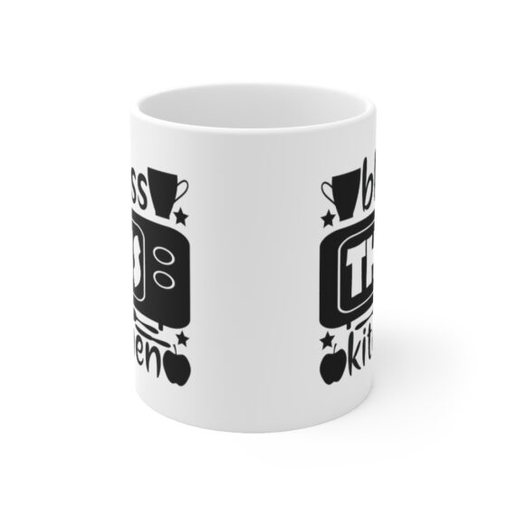 "Bless this Kitchen" - Funny Double Sided Print - White Ceramic Mug 11oz - Image 2