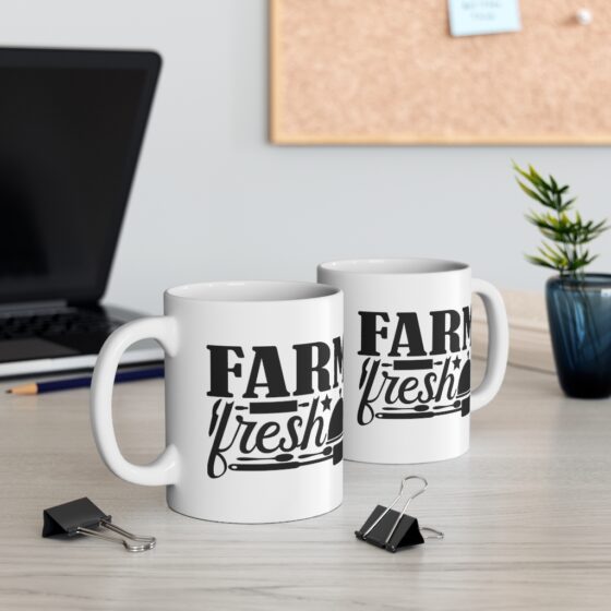 "Farm Fresh" - Funny Double Sided Print - White Ceramic Mug 11oz - Image 5