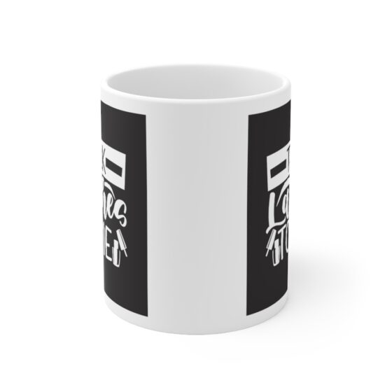 "Talk Lashes To Me" - Funny Double Sided Print - White Ceramic Mug 11oz - Image 2