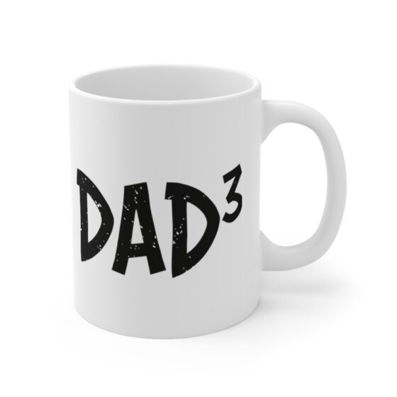 "Dad3" - Funny Double Sided Print - White Ceramic Mug 11oz - Image 3