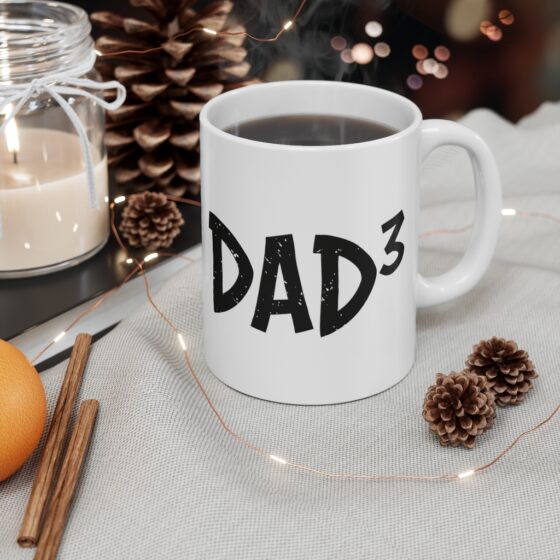 "Dad3" - Funny Double Sided Print - White Ceramic Mug 11oz - Image 4