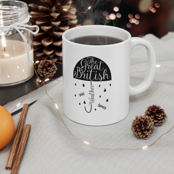 "The Great British Weather Sad Times" - Funny Double Sided Print - White Ceramic Mug 11oz - Image 4