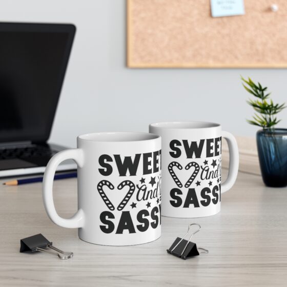 "Sweet and Sassy" - Funny Double Sided Print - White Ceramic Mug 11oz - Image 5
