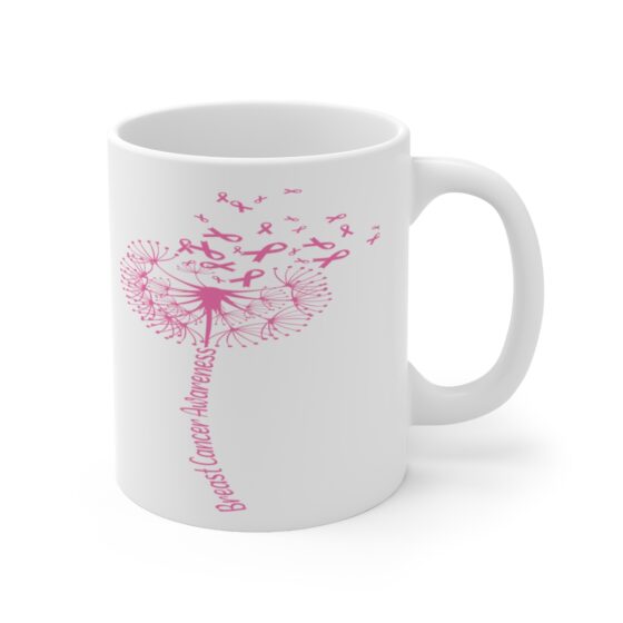 "Breast Cancer Awareness" - Funny Double Sided Print - White Ceramic Mug 11oz - Image 3