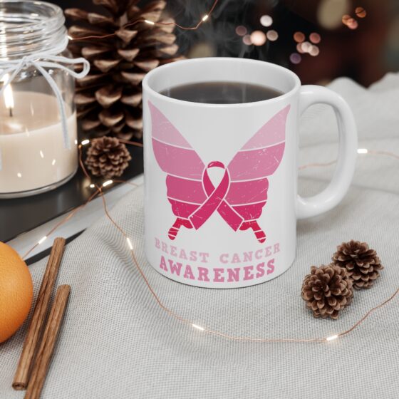 "Breast Cancer Awareness" - Funny Double Sided Print - White Ceramic Mug 11oz - Image 4