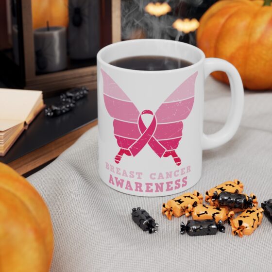 "Breast Cancer Awareness" - Funny Double Sided Print - White Ceramic Mug 11oz - Image 6