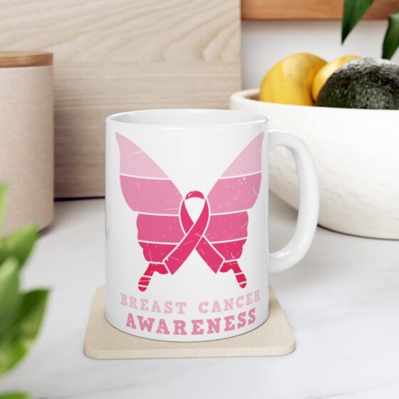 "Breast Cancer Awareness" - Funny Double Sided Print - White Ceramic Mug 11oz - Image 7