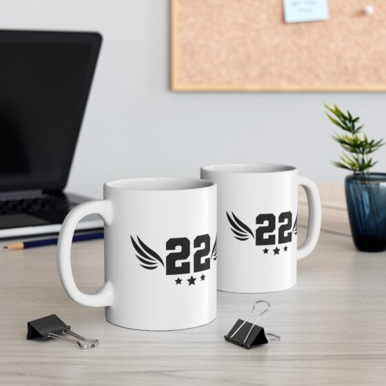 "22" - Funny Double Sided Print - White Ceramic Mug 11oz - Image 5