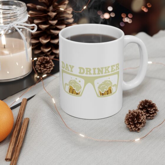 "Day Drinker" - Funny Double Sided Print - White Ceramic Mug 11oz - Image 4