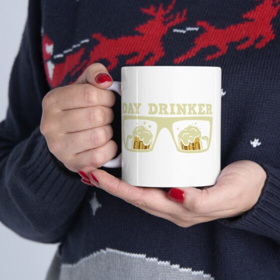 "Day Drinker" - Funny Double Sided Print - White Ceramic Mug 11oz - Image 11