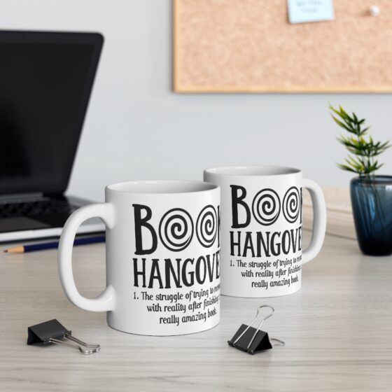 "Book Hangover" - Funny Double Sided Print - White Ceramic Mug 11oz - Image 5