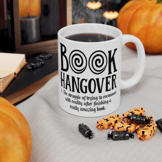 "Book Hangover" - Funny Double Sided Print - White Ceramic Mug 11oz - Image 6