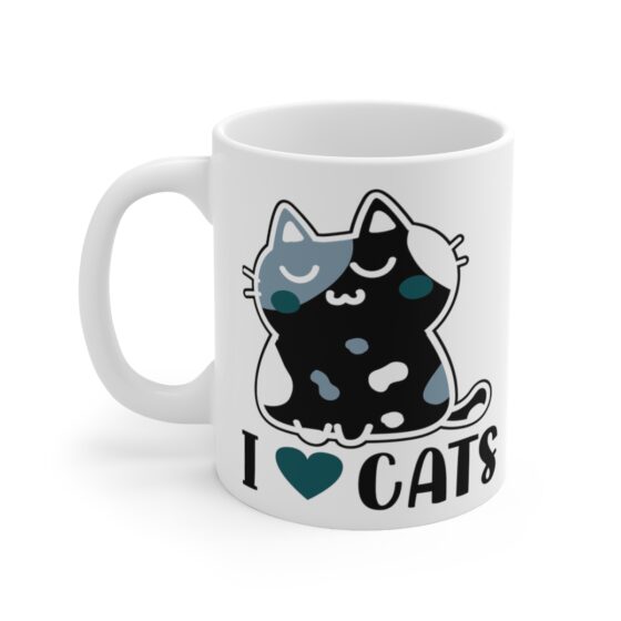 "I Love Cats" - Funny Double Sided Print - White Ceramic Mug 11oz