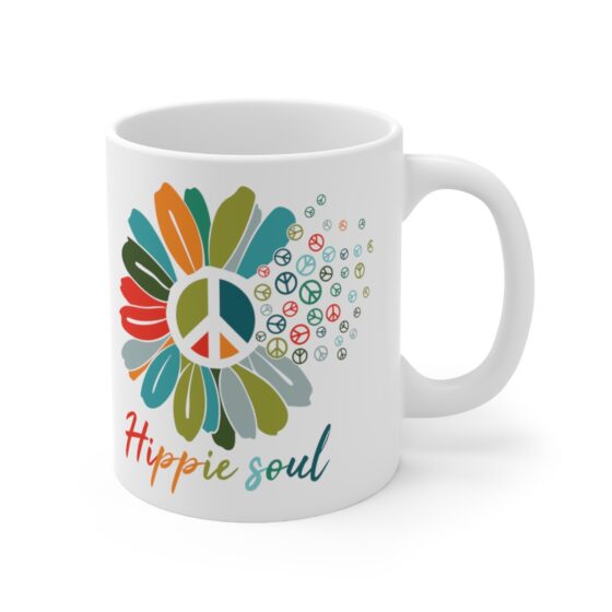 "Hippie Soul" - Funny Double Sided Print - White Ceramic Mug 11oz - Image 3