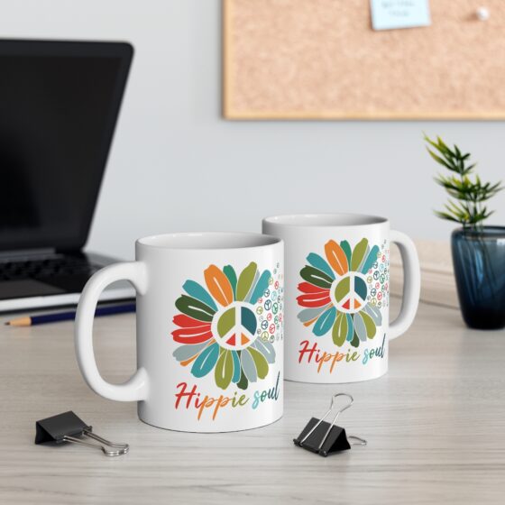 "Hippie Soul" - Funny Double Sided Print - White Ceramic Mug 11oz - Image 5