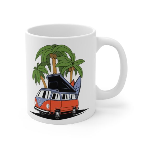 "Hippie Adventure" - Funny Double Sided Print - White Ceramic Mug 11oz - Image 3