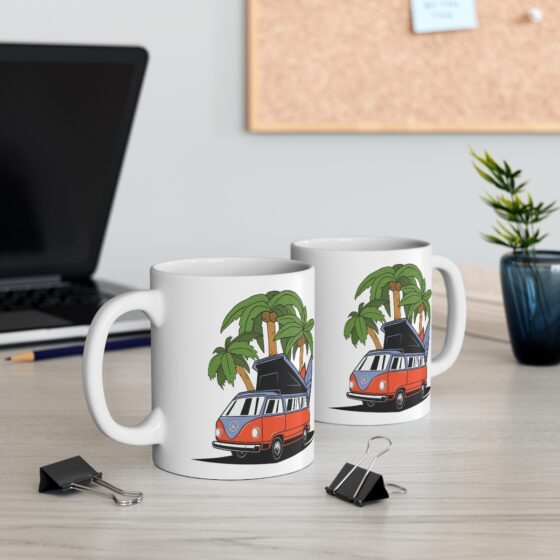 "Hippie Adventure" - Funny Double Sided Print - White Ceramic Mug 11oz - Image 5