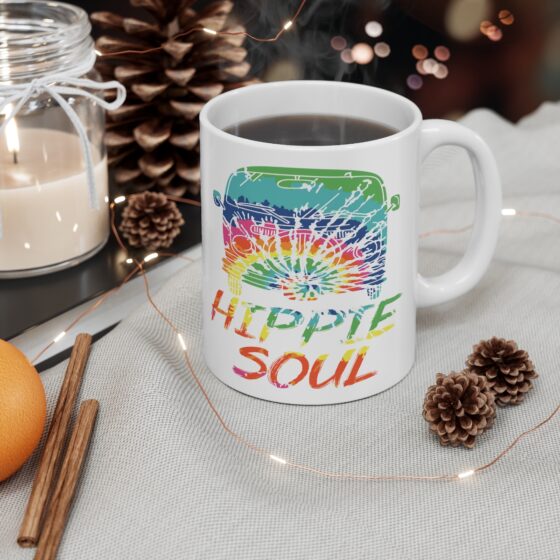 "Hippie Soul" - Funny Double Sided Print - White Ceramic Mug 11oz - Image 4