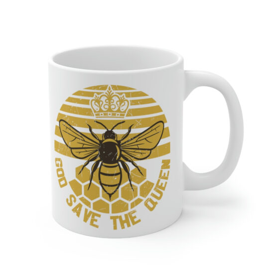 "God Save the Queen" - Funny Double Sided Print - White Ceramic Mug 11oz - Image 3