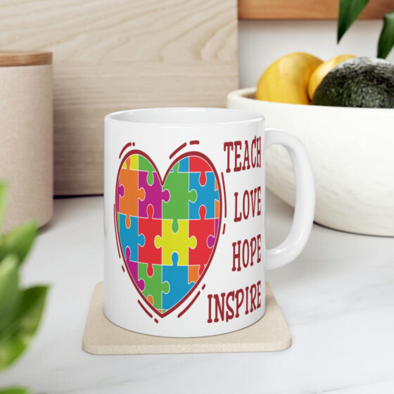 "Teach Love Hope Inspire" - Funny Double Sided Print - White Ceramic Mug 11oz - Image 7