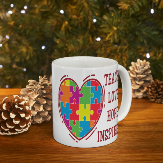 "Teach Love Hope Inspire" - Funny Double Sided Print - White Ceramic Mug 11oz - Image 9