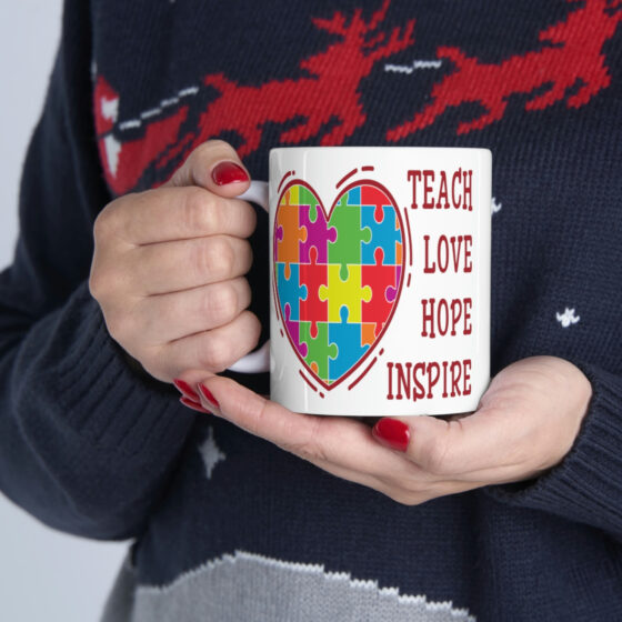 "Teach Love Hope Inspire" - Funny Double Sided Print - White Ceramic Mug 11oz - Image 11