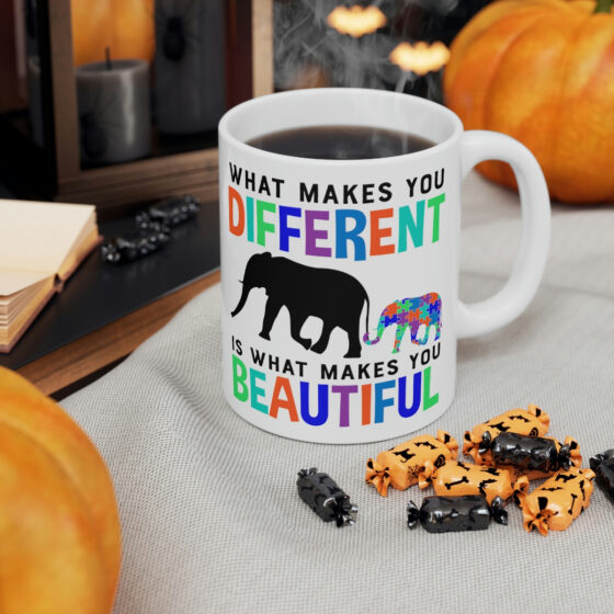 "What Makes You Different is What Makes You Beautiful" - Funny Double Sided Print - White Ceramic Mug 11oz - Image 6