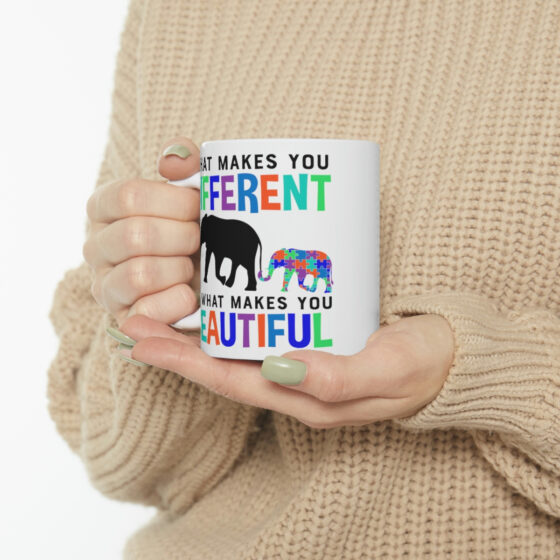 "What Makes You Different is What Makes You Beautiful" - Funny Double Sided Print - White Ceramic Mug 11oz - Image 10